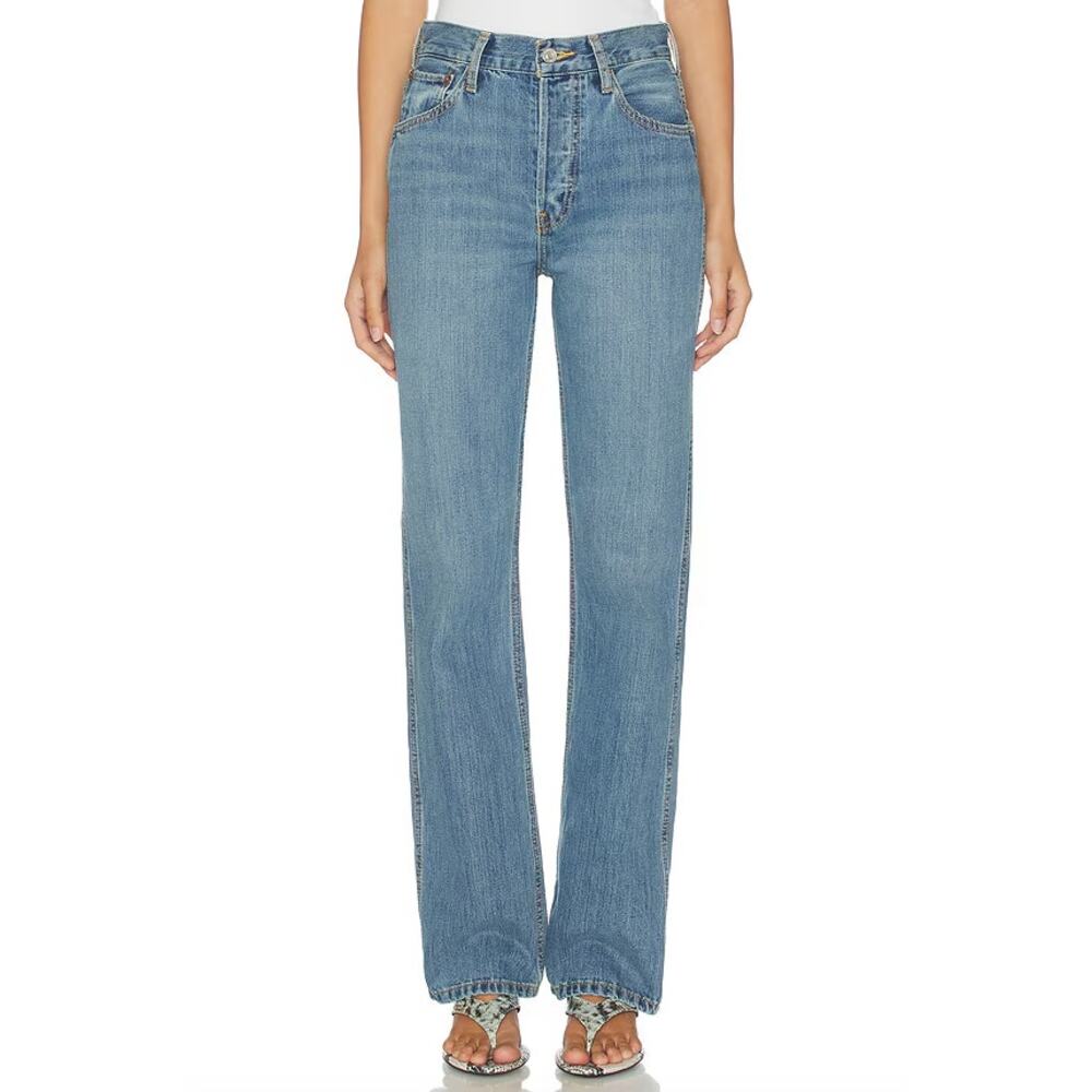 NEW RE/DONE Moon Stone 90s High Rise Loose Cotton Rigid Denim Jean Size 23
